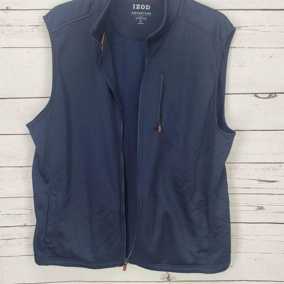 Izod Advantage Navy Blue Men’s XL Zippered Vest - Picture 2 of 14